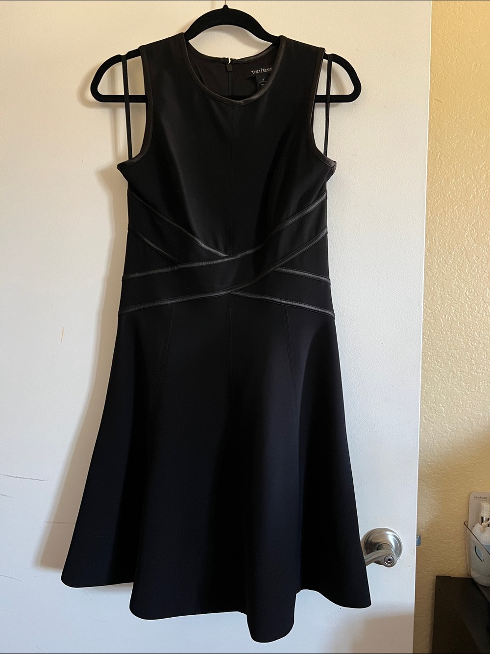 White House Black Market Black Sleeveless Fit & Flare Midi Dress